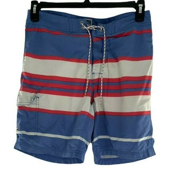 J. Crew Short Men Size 30 Multicolor 4-Way Stretch Drawstring Summer Boardshorts - Picture 1 of 7